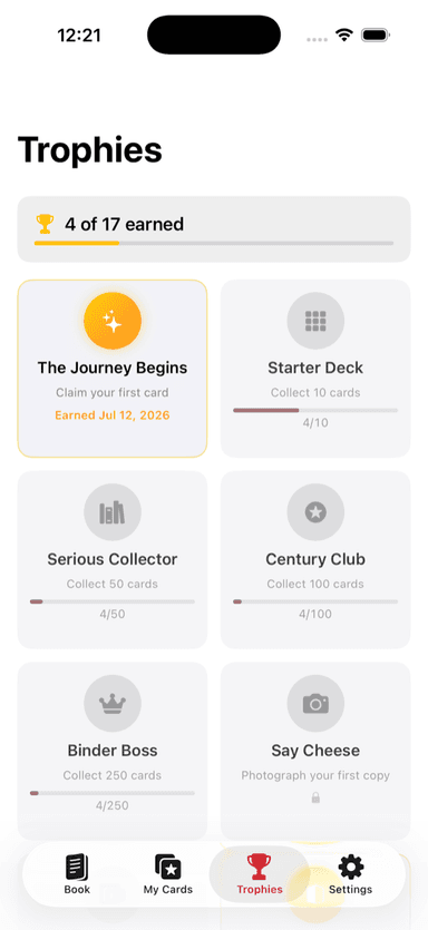 Collectors Book — trophies and collector rank